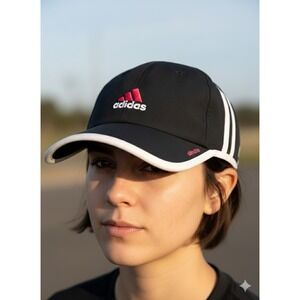 Adidas Women's Cap Hat Black with Pink Logo Adjustable
